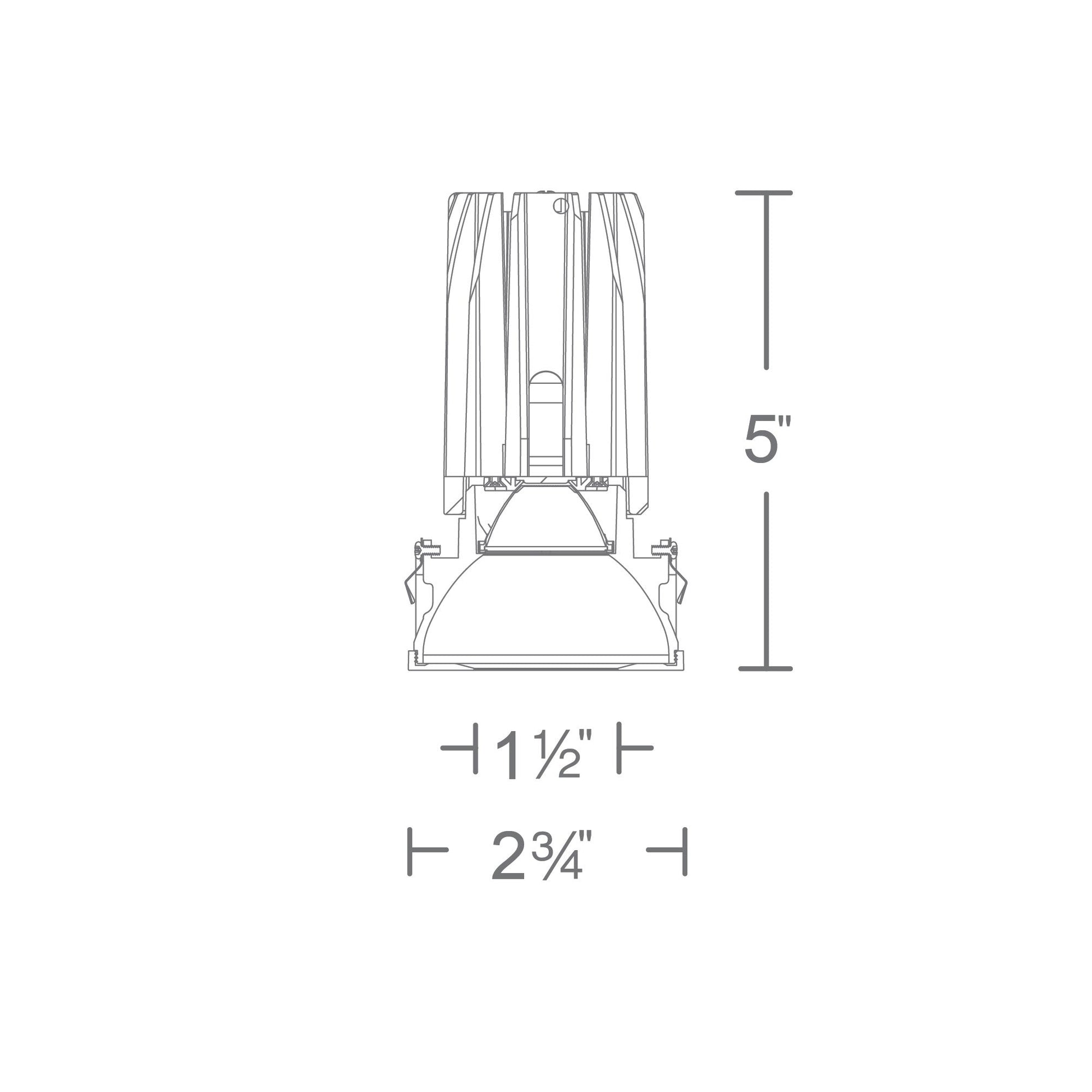 FQ 2-Inch Round Pinhole LED Recessed Light - line drawing.