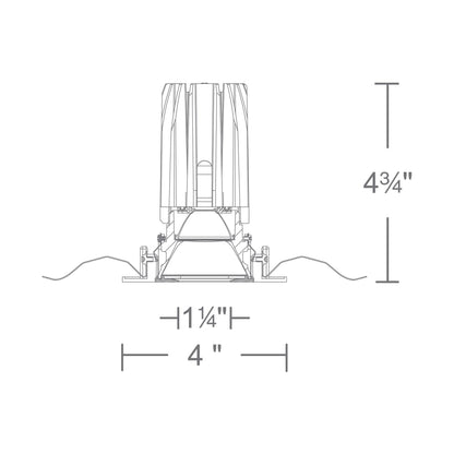 FQ 2-Inch Square Pinhole LED Recessed Light - line drawing.