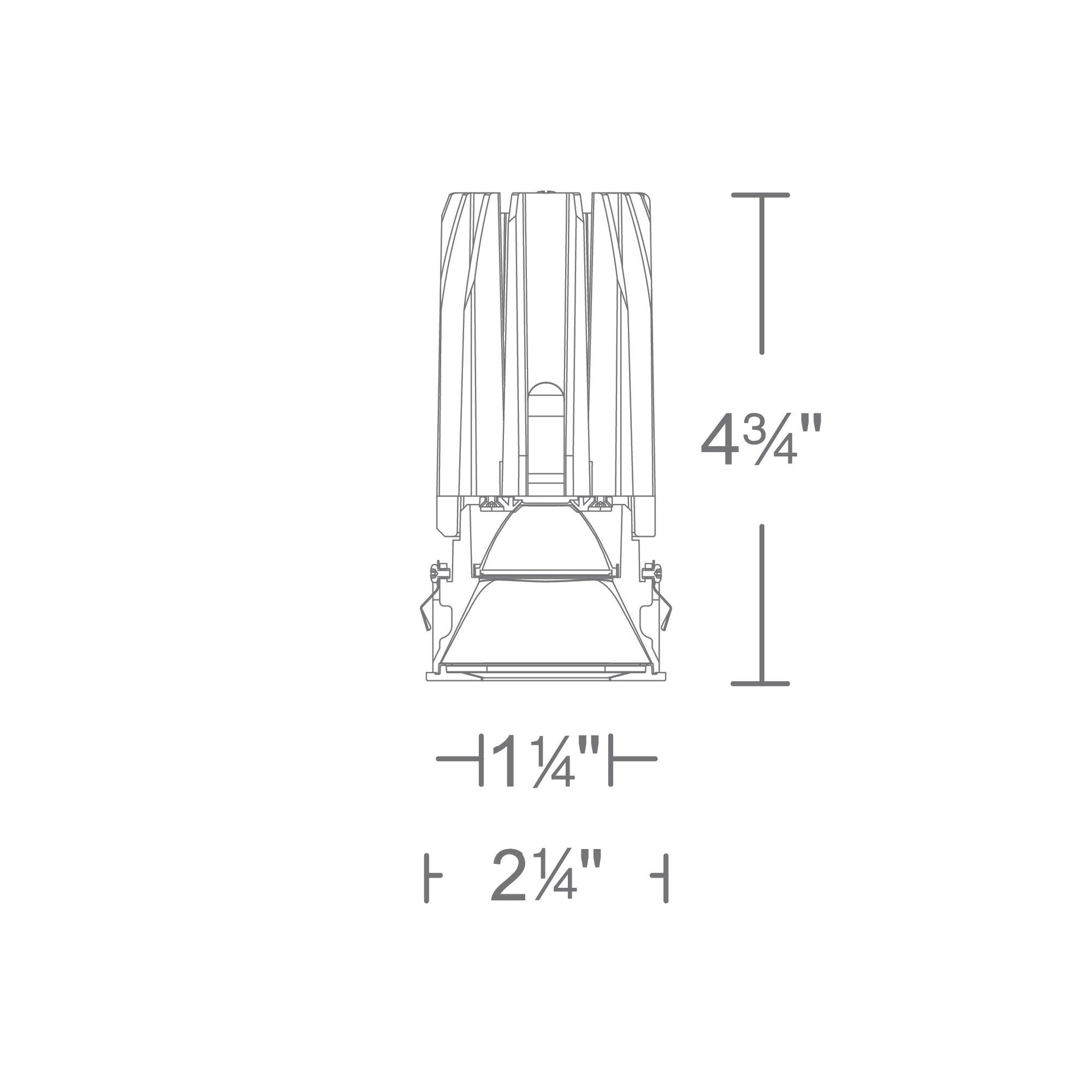 FQ 2-Inch Square Pinhole LED Recessed Light - line drawing.