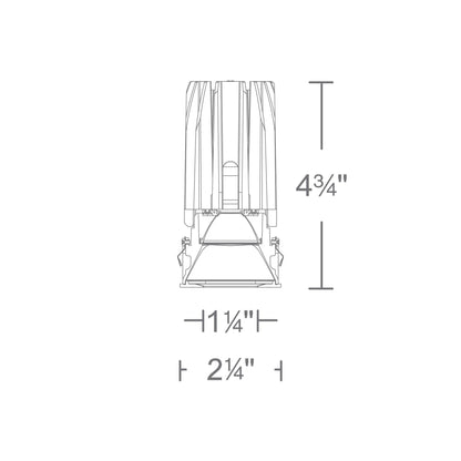 FQ 2-Inch Square Pinhole LED Recessed Light - line drawing.