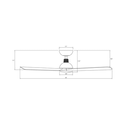 Gage LED Ceiling Fan - line drawing.