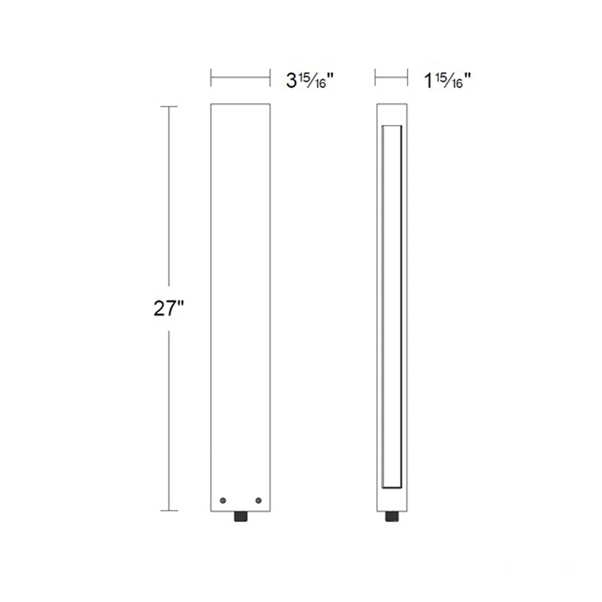 Hilyne Outdoor LED Path Light - line drawing.