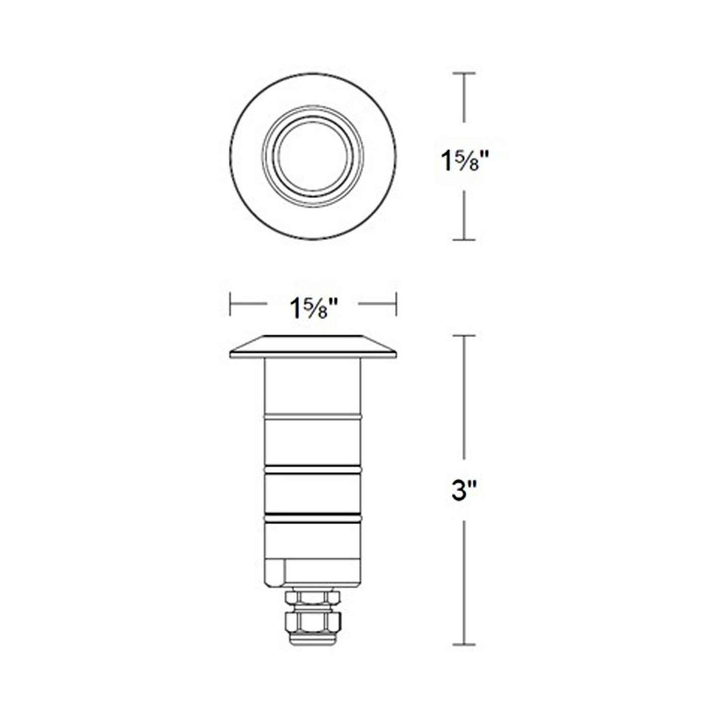 Indicator Round Outdoor LED Inground Light - line drawing.