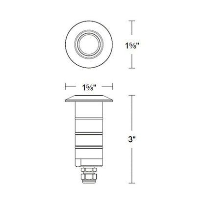 Indicator Round Outdoor LED Inground Light - line drawing.
