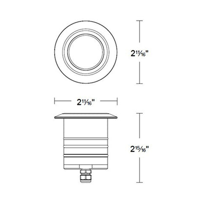 Indicator Round Outdoor LED Inground Light - line drawing.