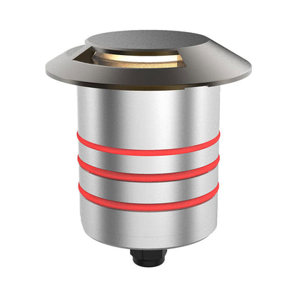 Indicator Round Single Directional Outdoor LED Inground Light in Bronze Stainless Steel.