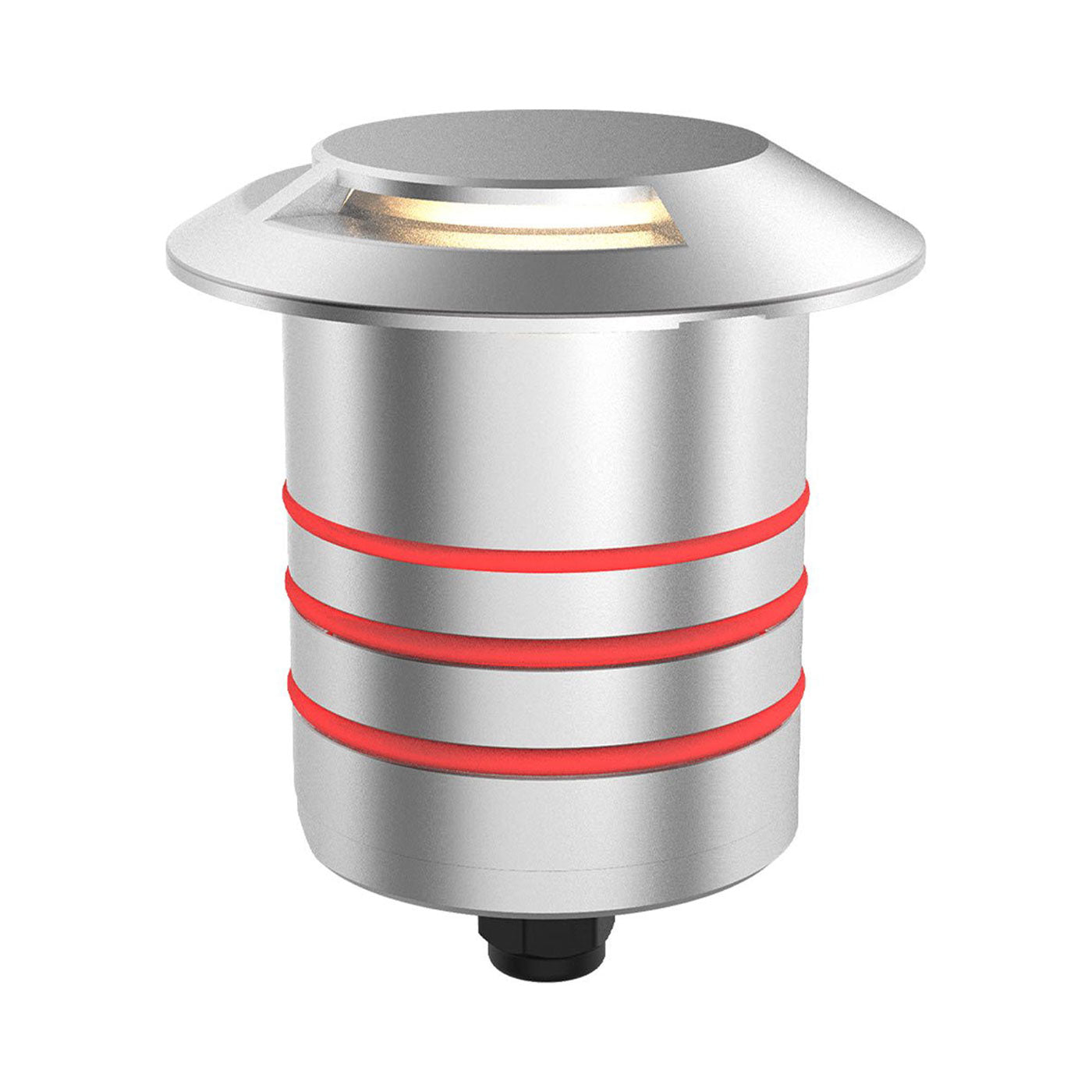 Indicator Round Single Directional Outdoor LED Inground Light in Stainless Steel.