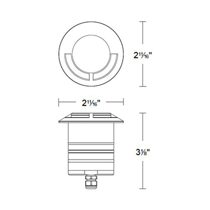 Indicator Round Single Directional Outdoor LED Inground Light - line drawing.