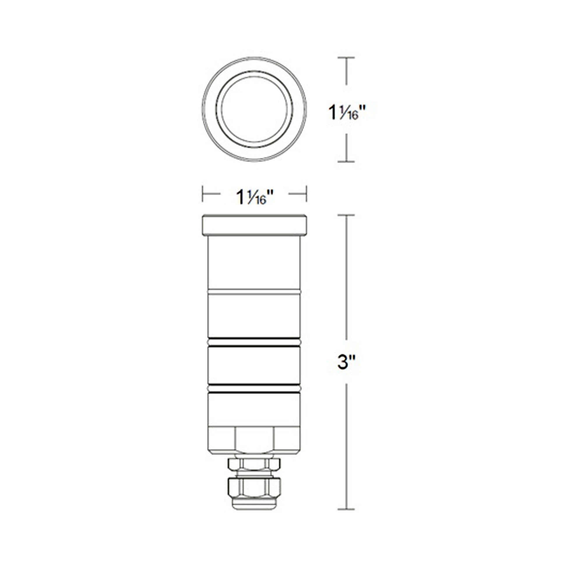 Indicator Round Slim Outdoor LED Inground Light - line drawing.