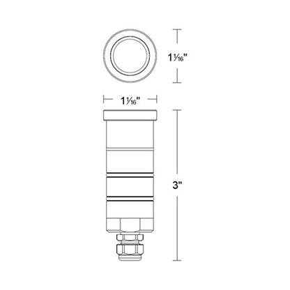 Indicator Round Slim Outdoor LED Inground Light - line drawing.