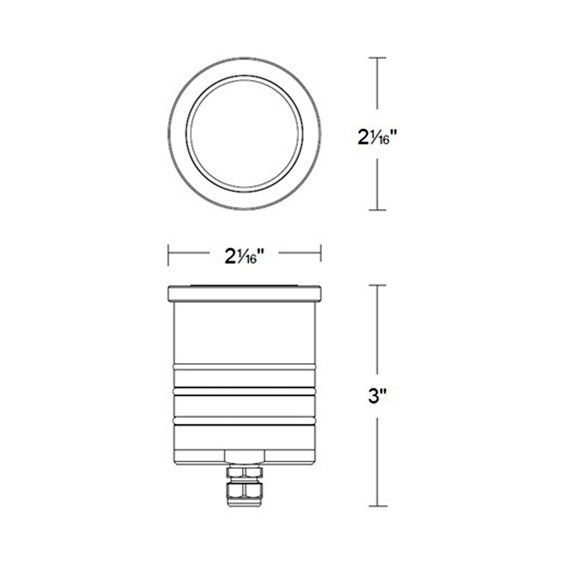 Indicator Round Slim Outdoor LED Inground Light - line drawing.