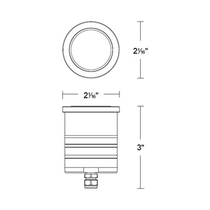 Indicator Round Slim Outdoor LED Inground Light - line drawing.