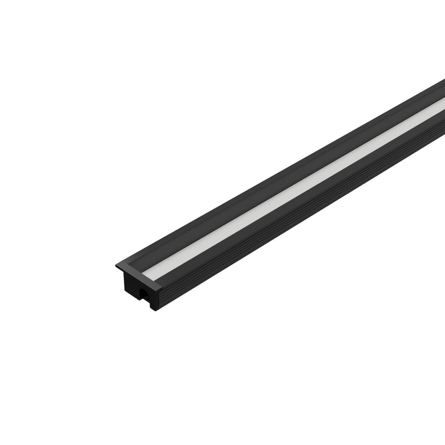 InvisiLED Angled Recessed Channel in Black.