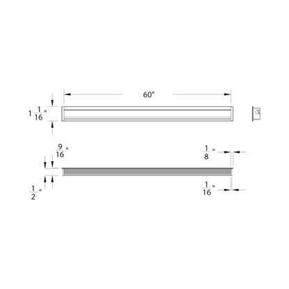 InvisiLED Angled Recessed Channel - line drawing.