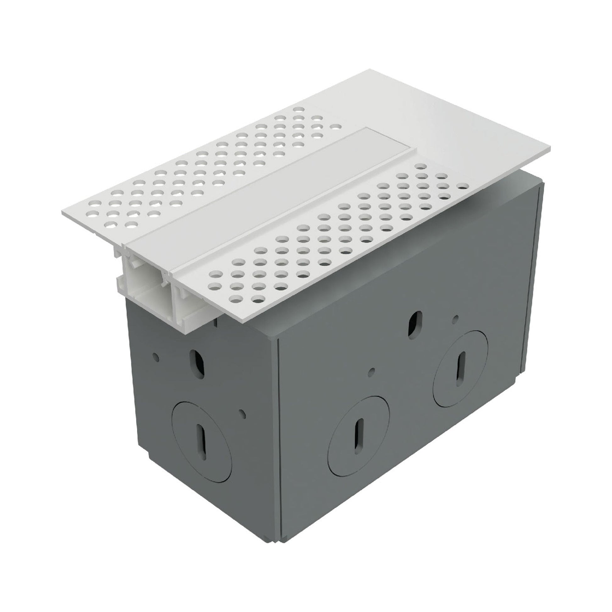 InvisiLED Recessed Mounted Mud-In Channel Wiring Box.