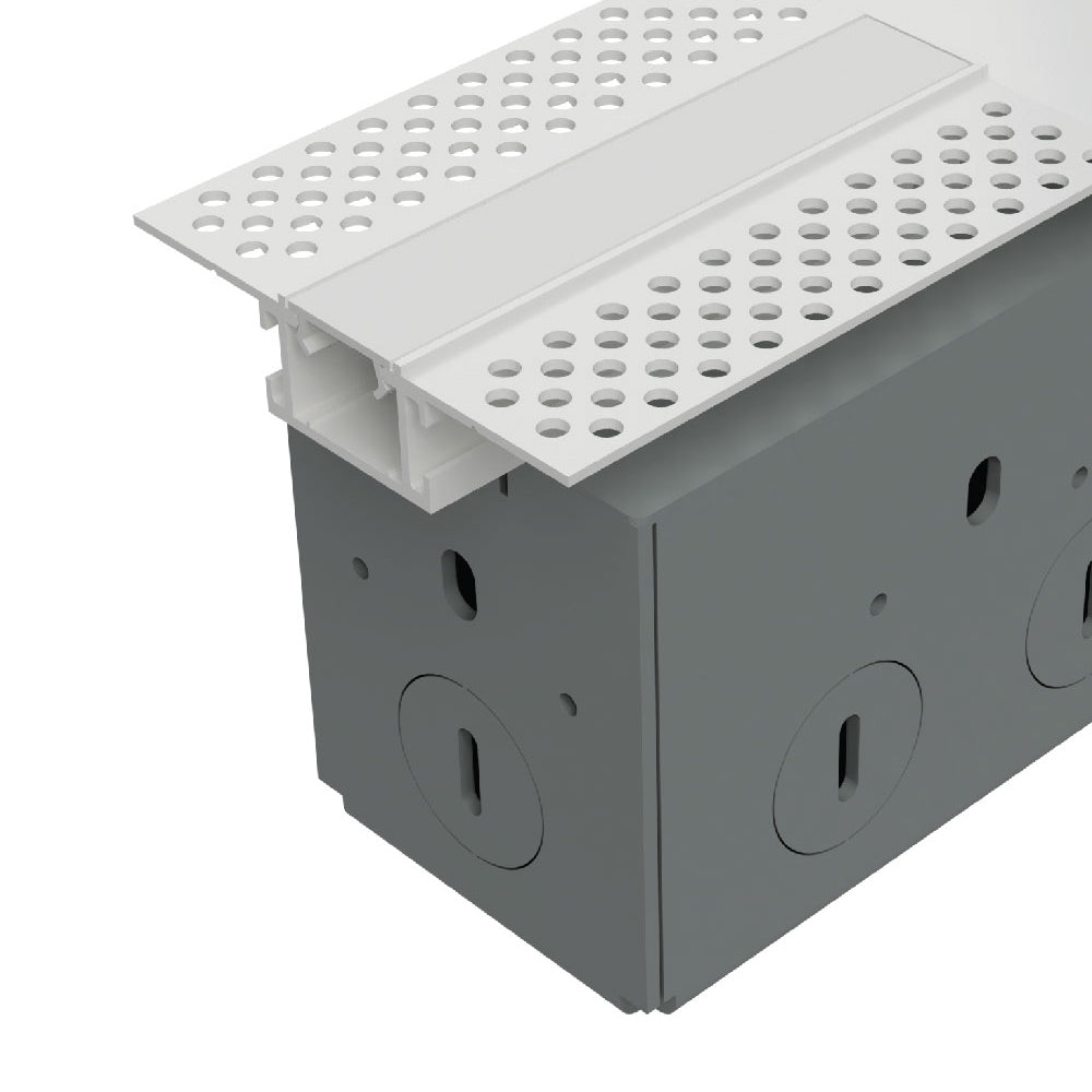 InvisiLED Recessed Mounted Mud-In Channel Wiring Box in Detail.