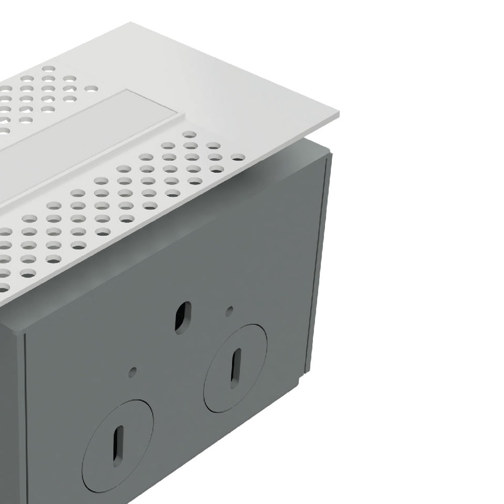 InvisiLED Recessed Mounted Mud-In Channel Wiring Box in Detail.