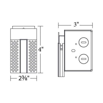 InvisiLED Recessed Mounted Mud-In Channel Wiring Box - line drawing.