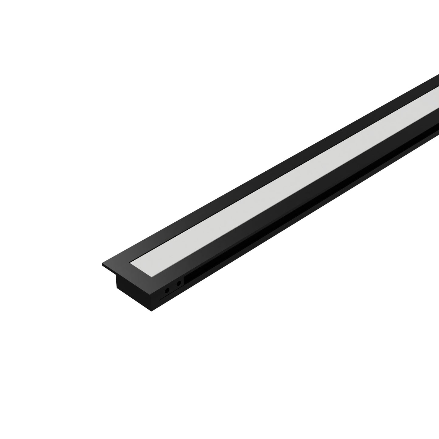 InvisiLED Recessed Mounted Trim Channel in Black.