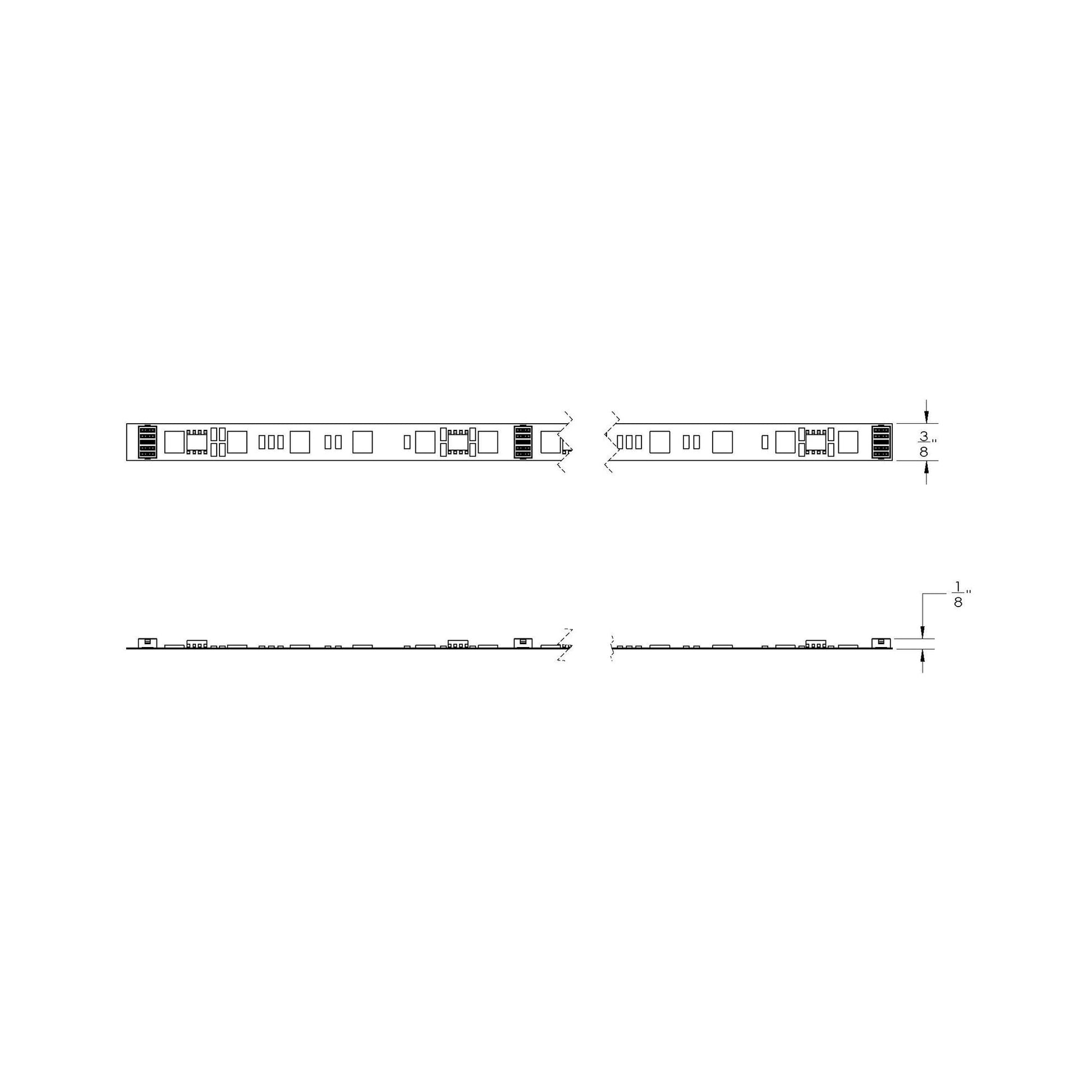 InvisiLED RGBWW Tape Light - line drawing.