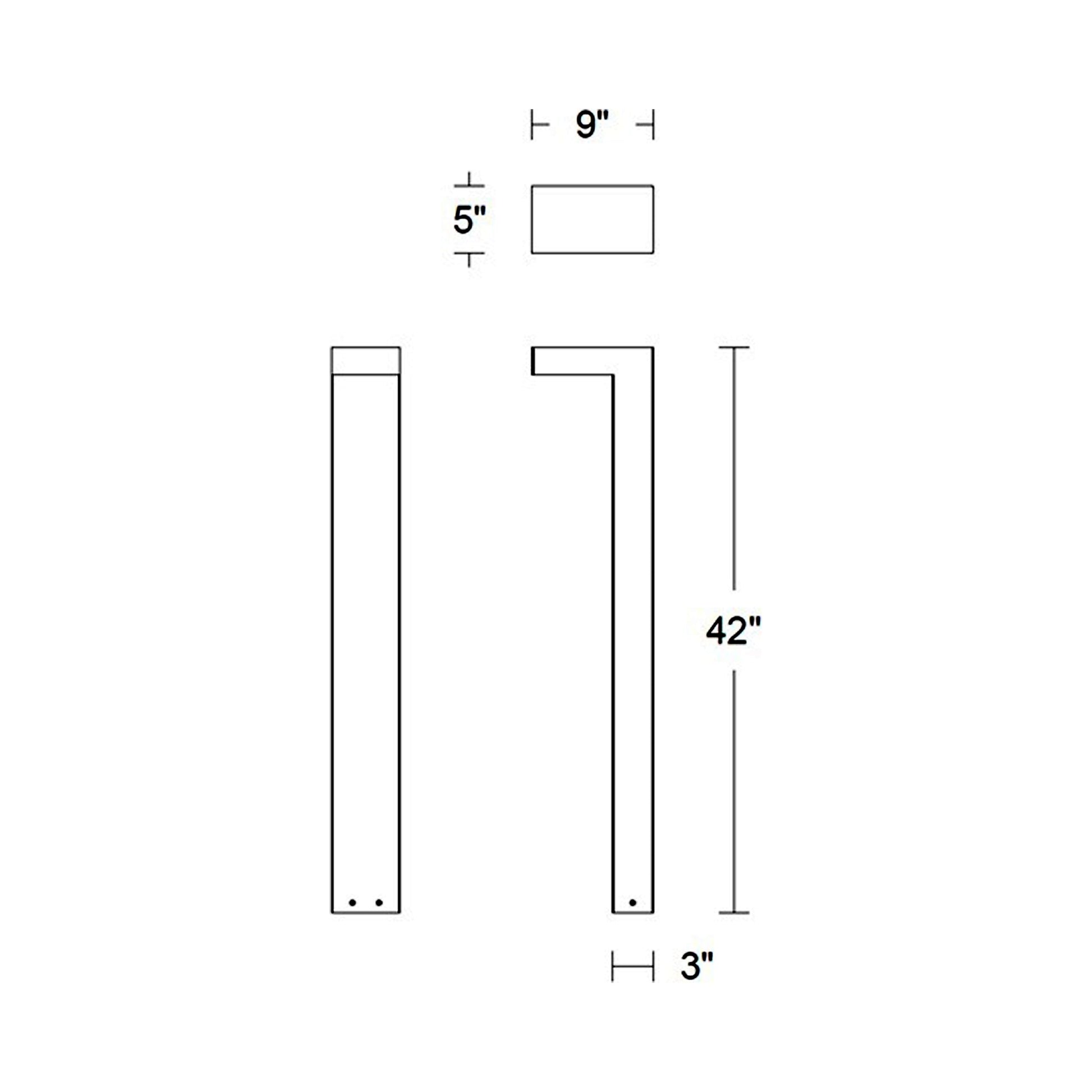 Ledge LED Path Light - line drawing.