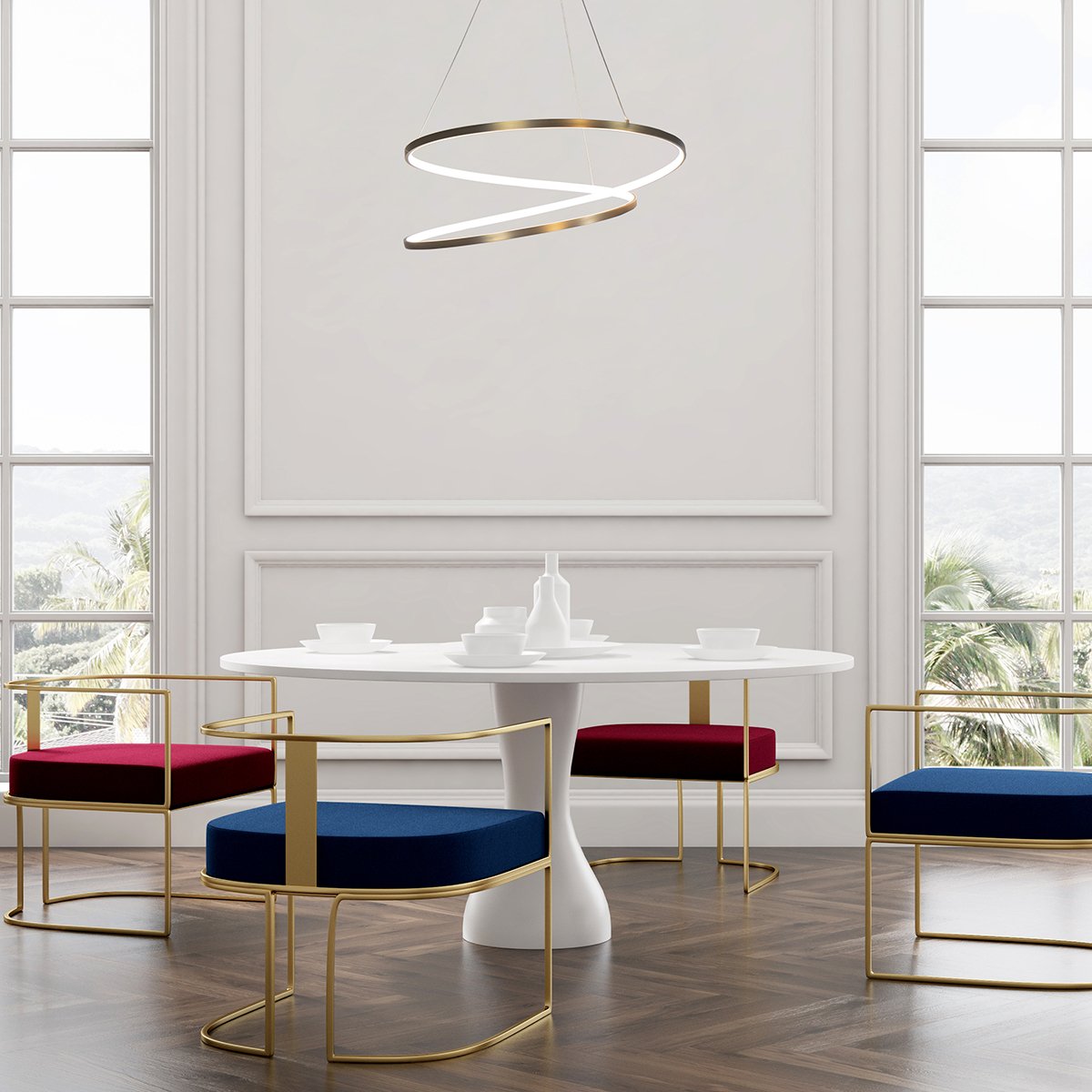 Marques LED Pendant Light in living room.