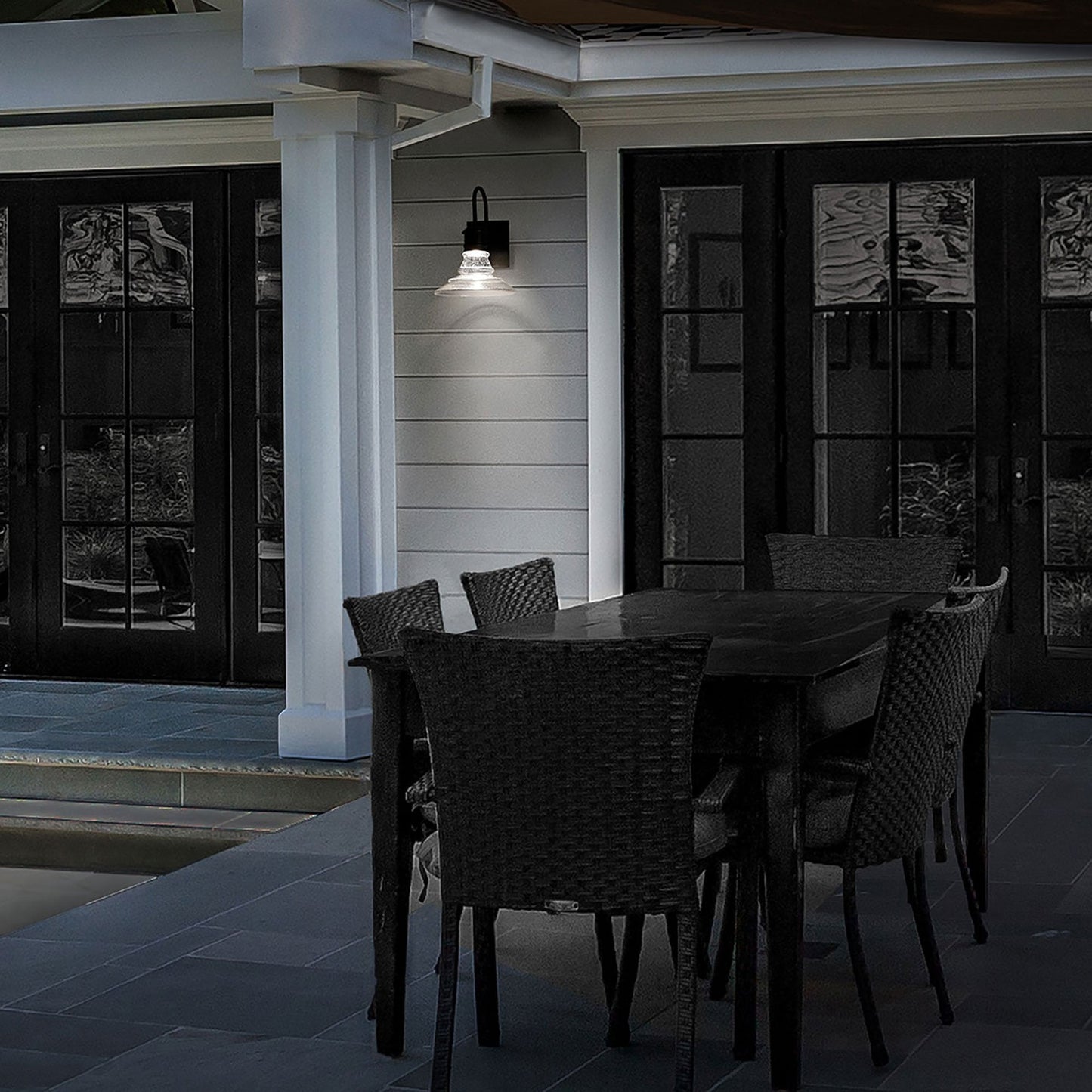 Nantucket Outdoor LED Wall Light in Outdoor Area.