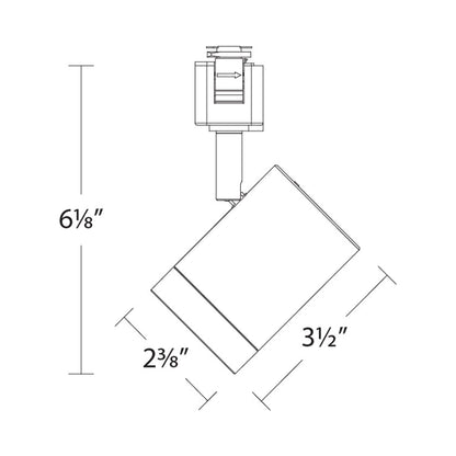 Ocularc 7012 LED Track Head - line drawing.