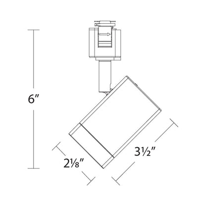 Ocularc 7013 LED Track Head - line drawing.