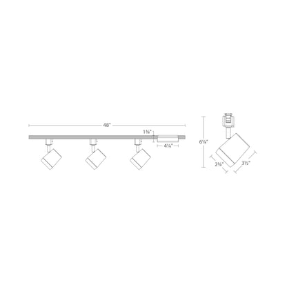 Ocularc LED Track Light Kit - line drawing.