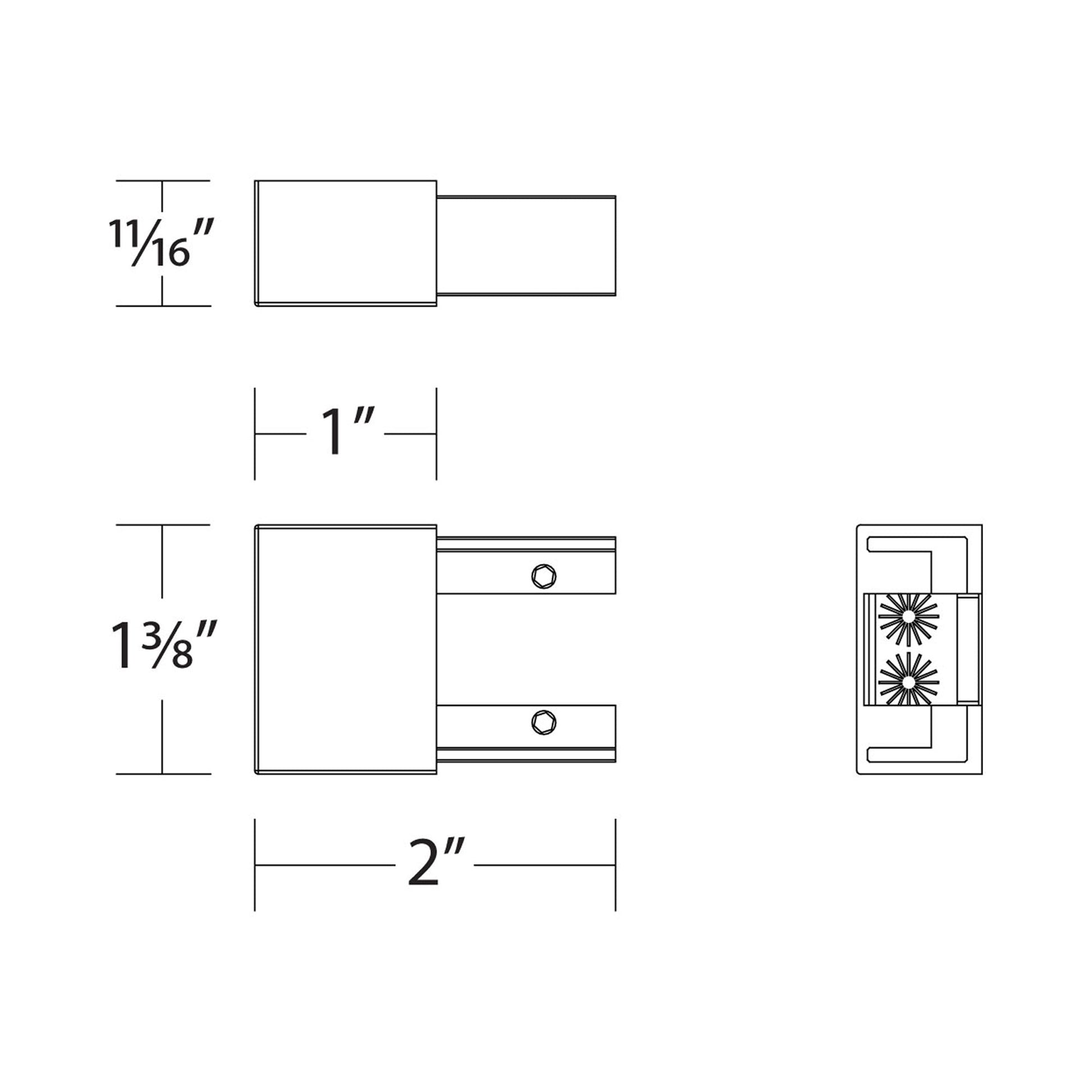 WAC Lighting Outdoor Track End Cap - line drawing.