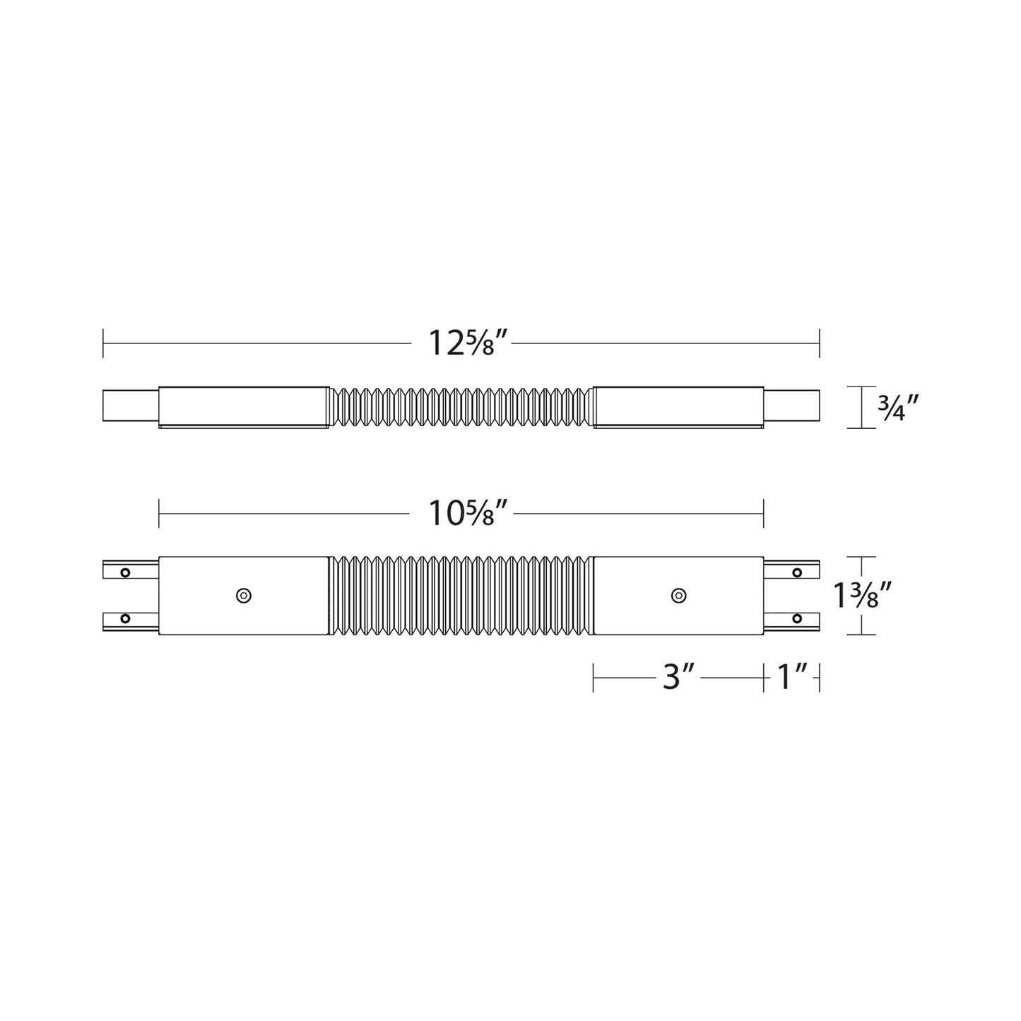 WAC Lighting Outdoor Track Flex Connector - line drawing.