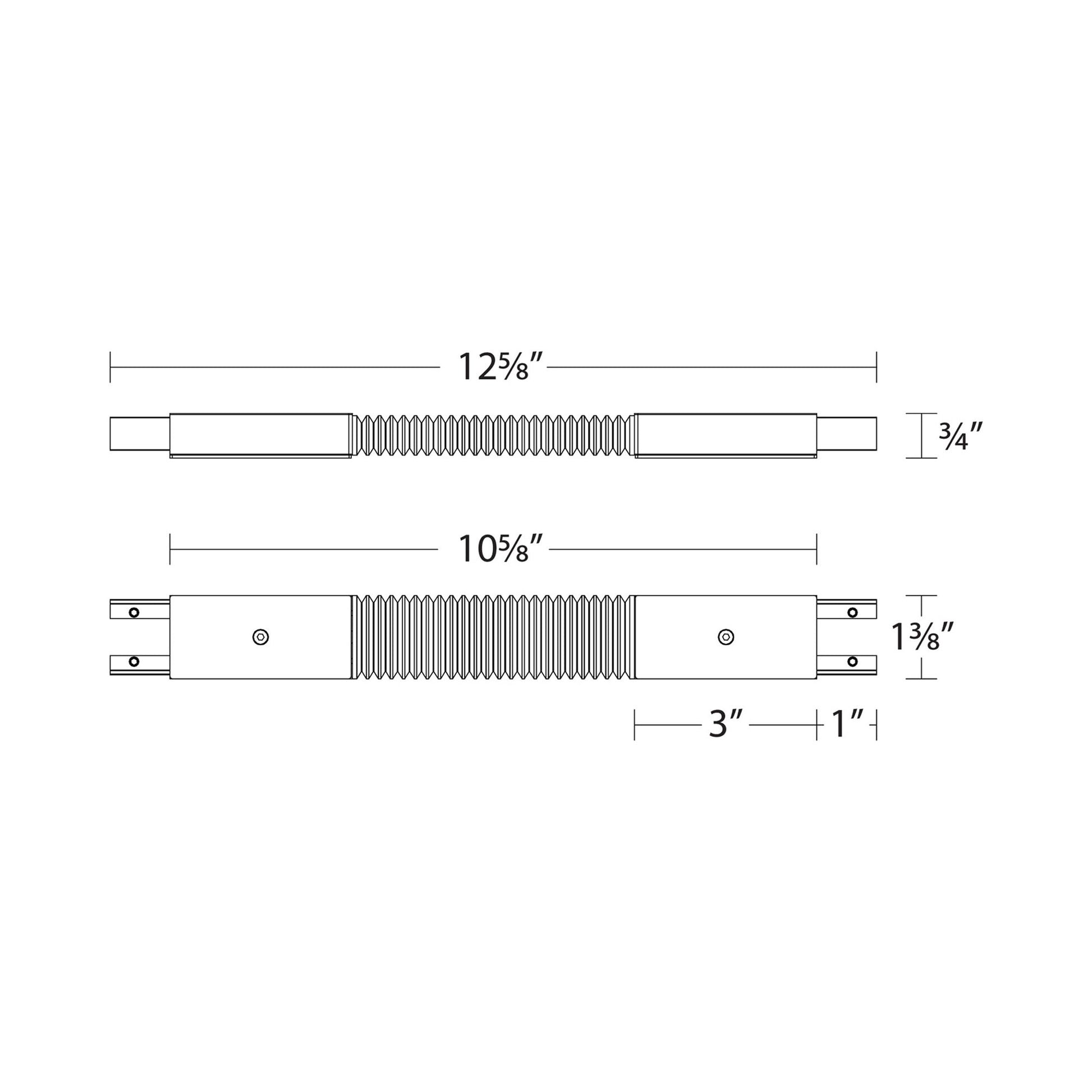 WAC Lighting Outdoor Track Flex Connector - line drawing.