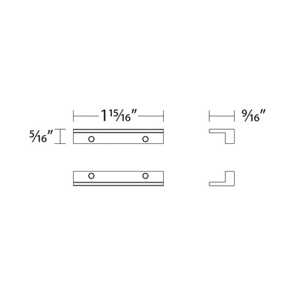 WAC Lighting Outdoor Track Joiner - line drawing.