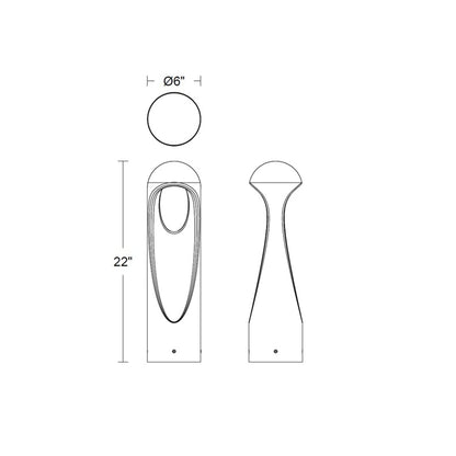 Passage Outdoor LED Path Light - line drawing.
