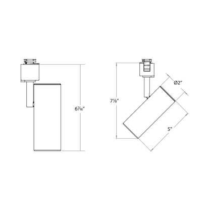 Silo X10 LED Track Head - line drawing.
