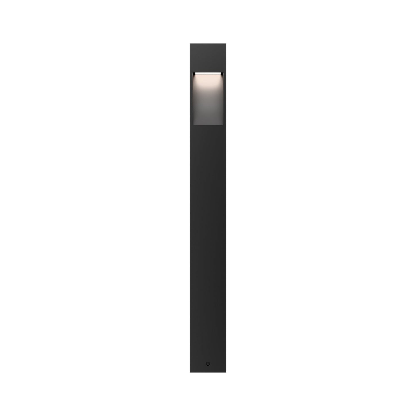 Standup Outdoor LED Path Light in Black on Aluminum.