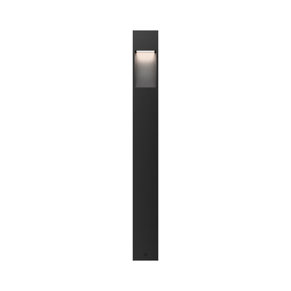 Standup Outdoor LED Path Light in Black on Aluminum.