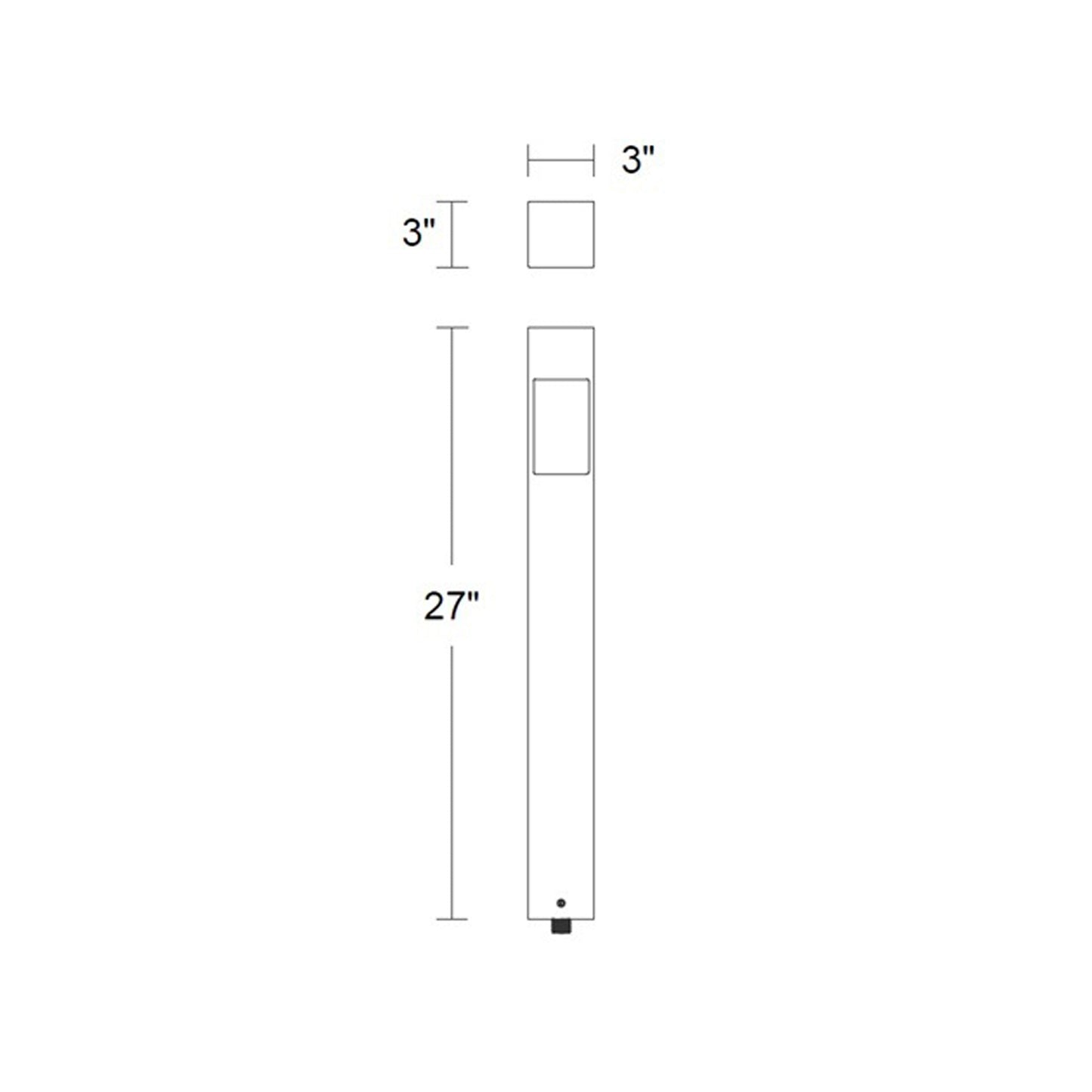 Standup Outdoor LED Path Light - line drawing.