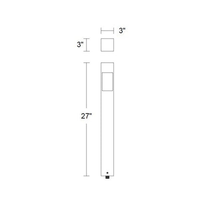 Standup Outdoor LED Path Light - line drawing.