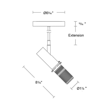 Stealth Framing Projector LED Spot Light - line drawing.