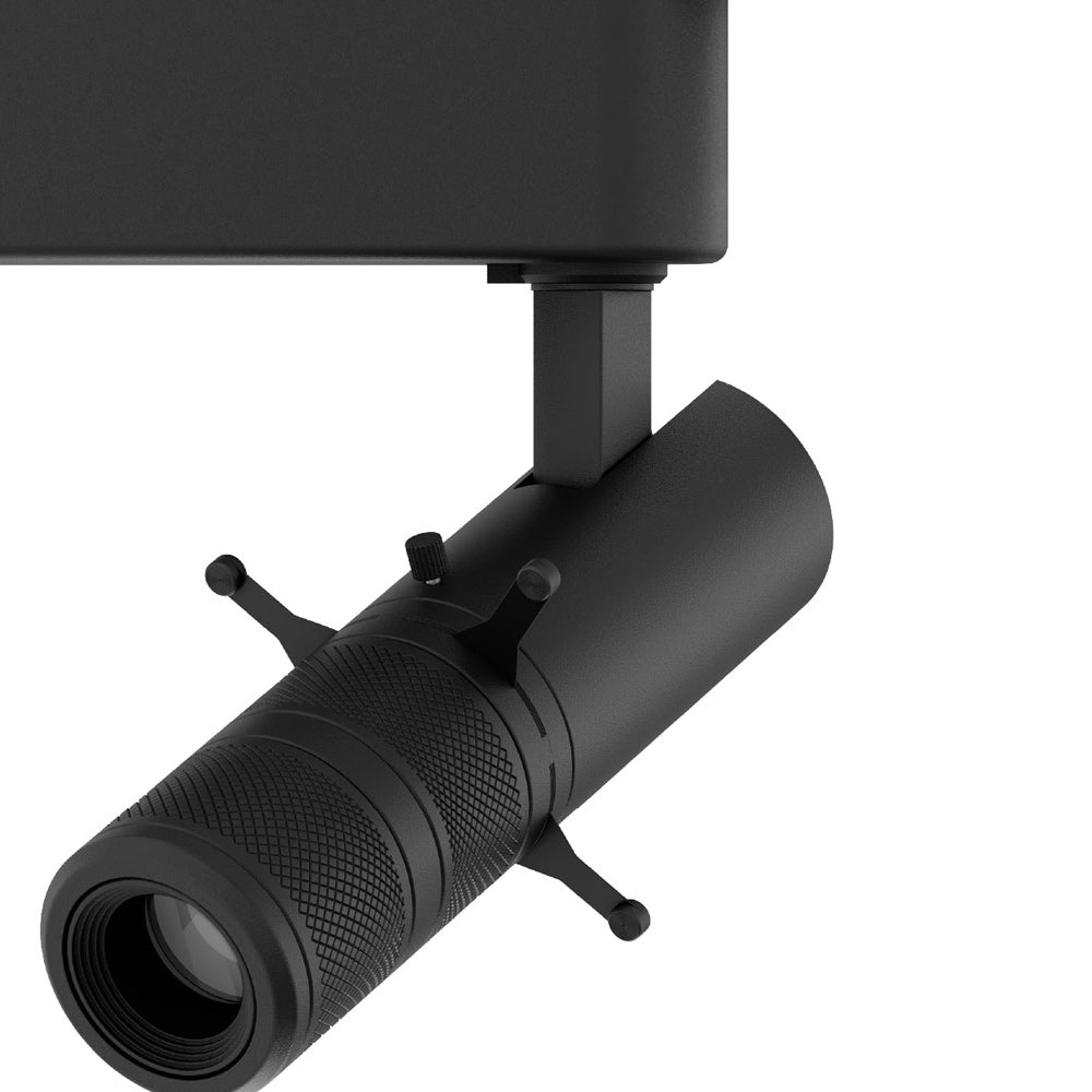 Stealth Framing Projector Zoomable LED Track Head in Detail.