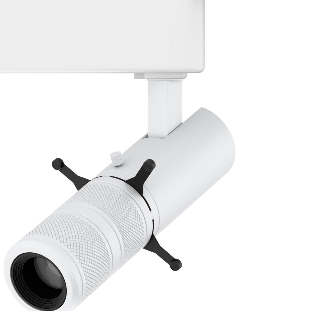 Stealth Framing Projector Zoomable LED Track Head in Detail.
