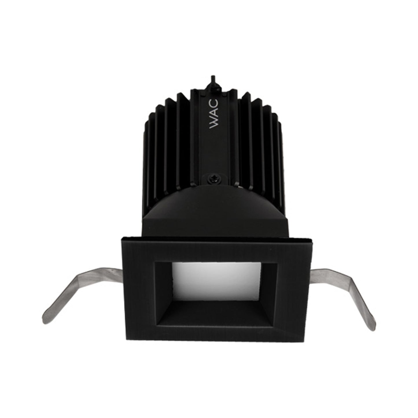 Volta 2 Inch Square Shallow Regressed LED Recessed Trim in Black.