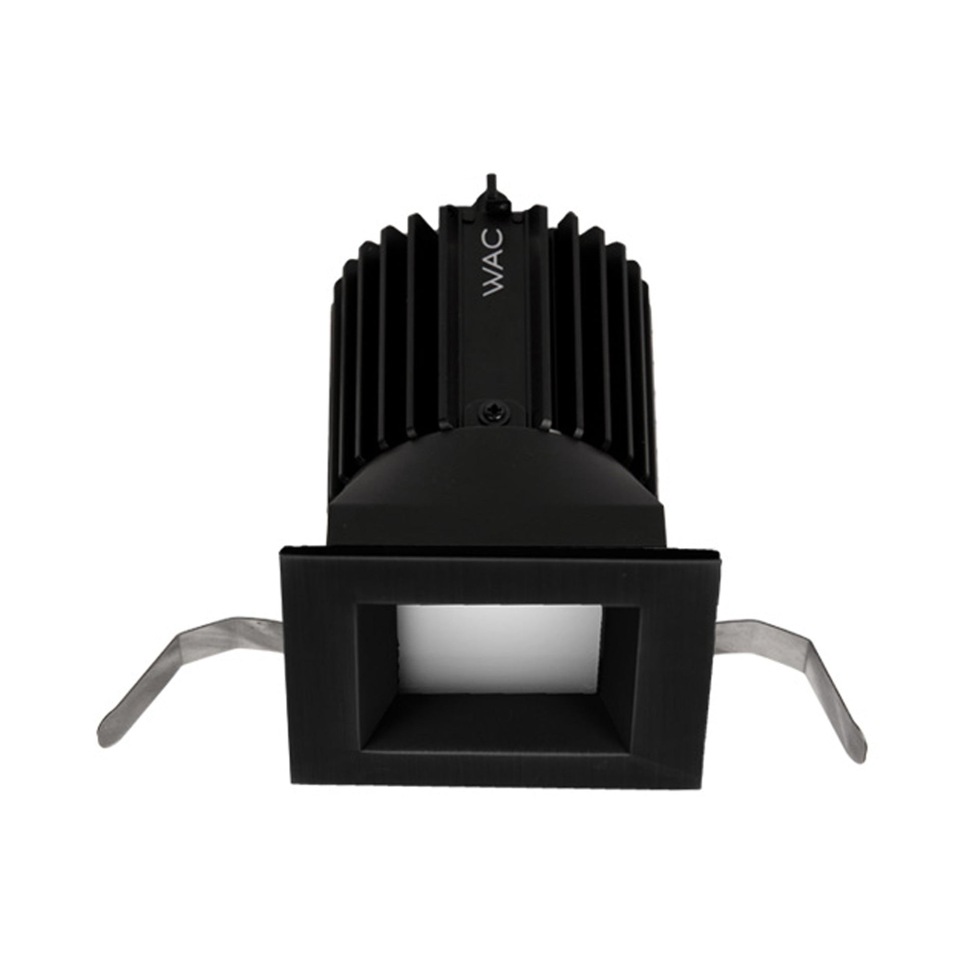Volta 2 Inch Square Shallow Regressed LED Recessed Trim in Black.