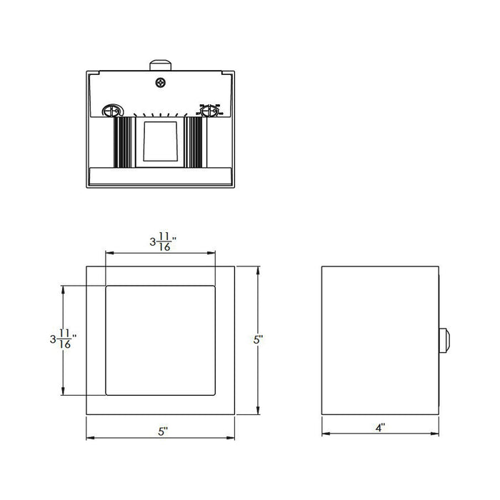 Window Indoor/Outdoor LED Wall Light - line drawing.