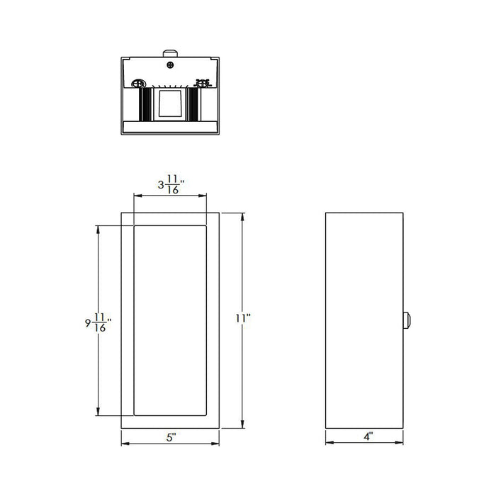 Window Indoor/Outdoor LED Wall Light - line drawing.