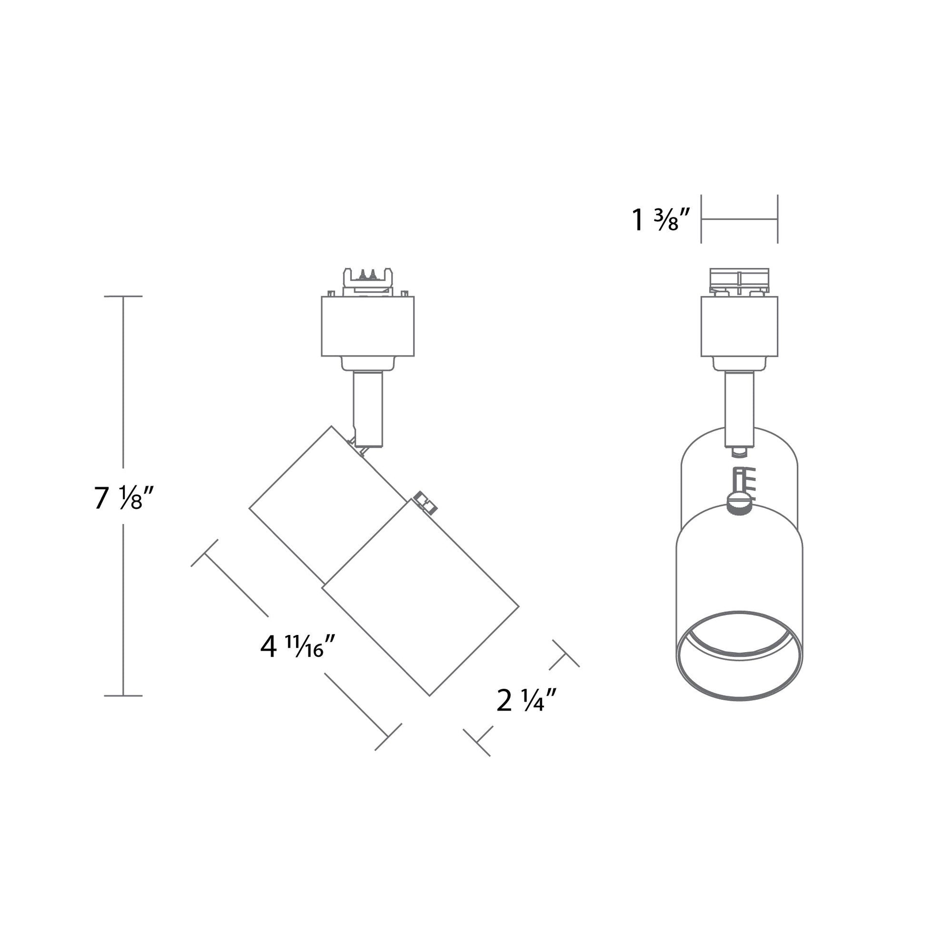 WAC Lighting X10 Outdoor LED Track Head - line drawing.