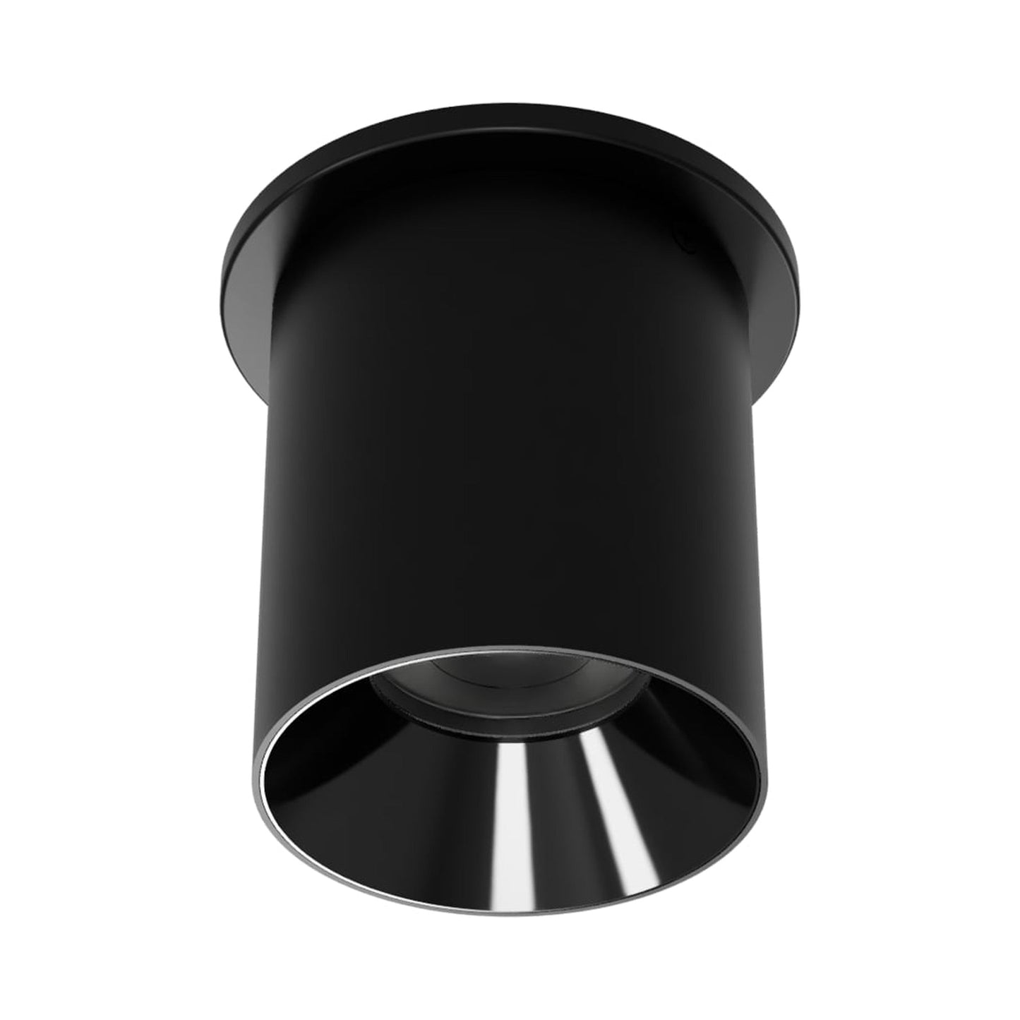 Zoron Round Outdoor LED Flush Mount Ceiling Light in Black/Black.