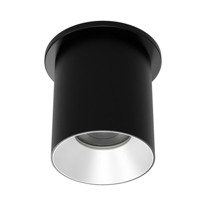 Zoron Round Outdoor LED Flush Mount Ceiling Light in Black/Haze.